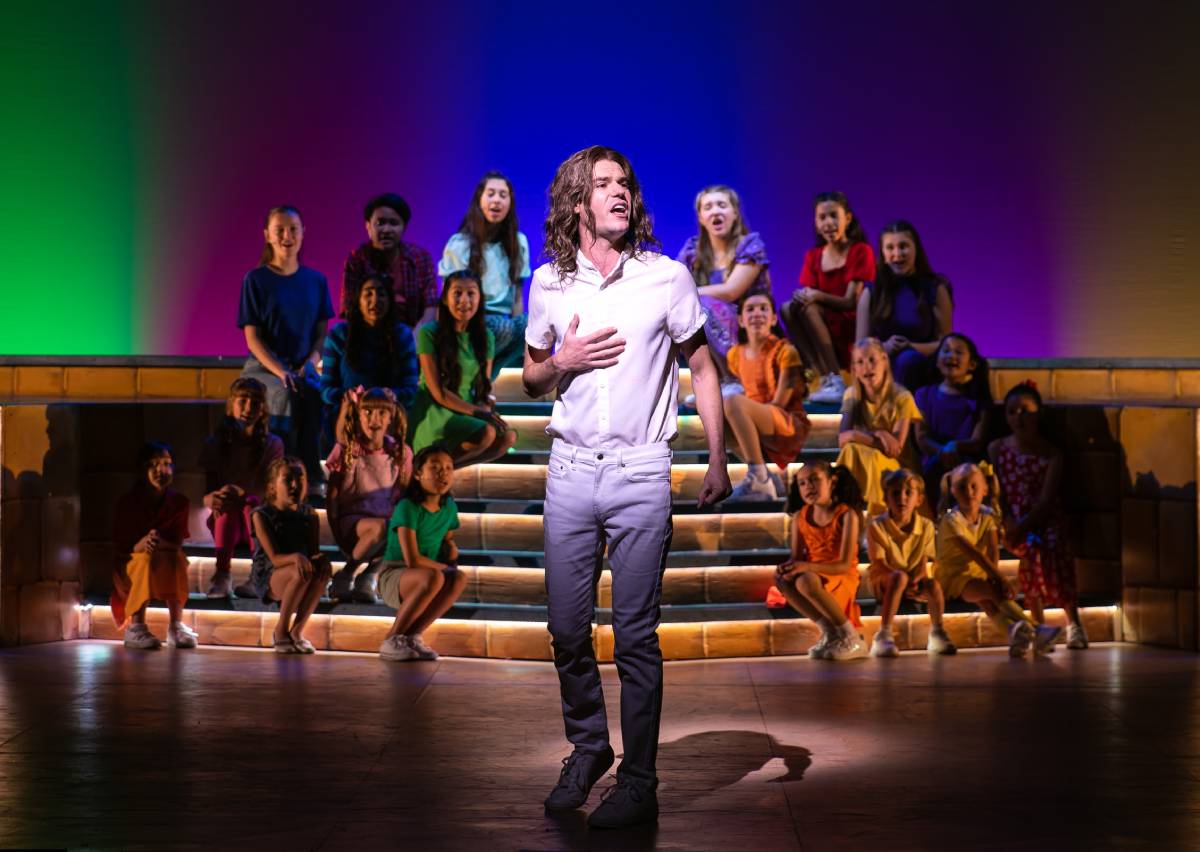 Adrienne Amanda Morrow with Chris McCarrell as 'Joseph' in Joseph And The Amazing Technicolor Dreamcoat- McCoy Rigby Entertainment at La Mirada Theatre - photo by Jason Niedle